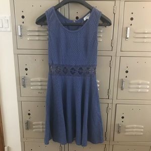 Blue BP dress with crochet cutout